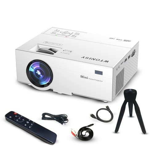 WTONISY Mini Projektor,Stabiler Als WLAN Beamer,1080P led Beamer heimkino,HDMI USB TF Kleiner Beamer von WTONISY