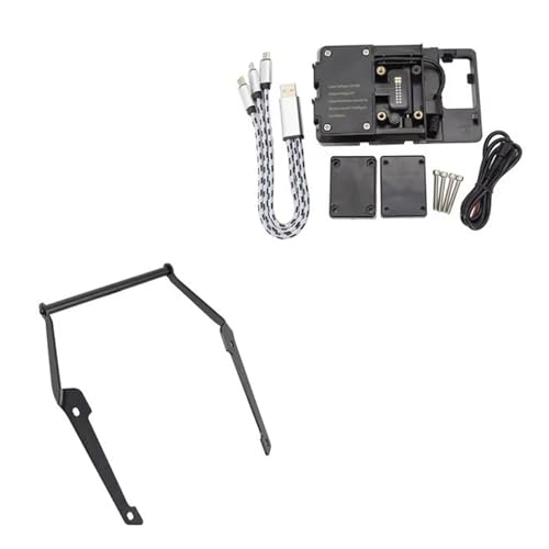 WTXXGQ Motorrad Telefon Halterung Für NC700D NC750D 2014 2015 2016 2017 2018 2019 2020 Motorrad USB Ladegerät Handy Halter Stehen Navigation Halterung Fahrrad Handyhalterung(12mm B) von WTXXGQ
