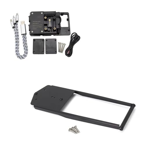 WTXXGQ Motorrad Telefon Halterung Für Tracer 900 Für Tracer 9 GT 2021 2022 Motorrad GPS Navigation Halterung USB Ladegerät Halter Halterung Ständer Fahrrad Handyhalterung(F-12MM) von WTXXGQ