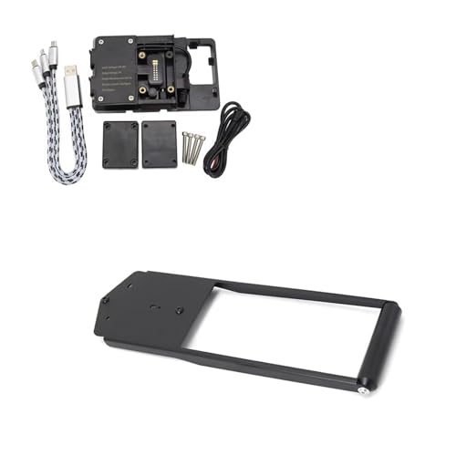 WTXXGQ Motorrad Telefon Halterung Für Tracer 900 Für Tracer 9 GT 2021 2022 Motorrad GPS Navigation Halterung USB Ladegerät Halter Halterung Ständer Fahrrad Handyhalterung(G-22MM) von WTXXGQ