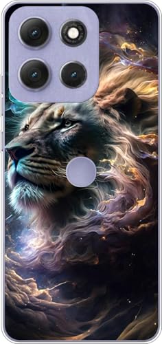 WUACYEAMING Hülle für Motorola Moto G86,Aesthetic Motiv Weiche Silikon Muster TPU Bumper Stoßfest Schutzhülle Transparent Mädchen mit Cover HandyHülle case Pattern-(Löwe) von WUACYEAMING