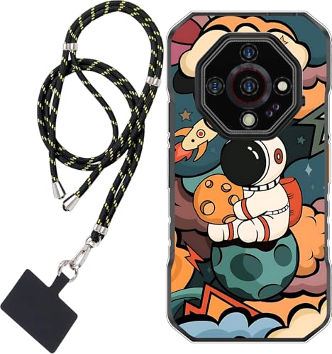 WUACYEAMING Hülle für Ulefone Armor X32 PRO,Mode Chic Muster Ultra Dünn TPU Silikon Schutzhülle Slim Case Cover Anime Pilot Rakete+1*Tragbares Universal-Lanyard von WUACYEAMING