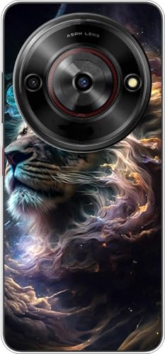 WUACYEAMING Hülle für ZTE Blade A75 5G,Aesthetic Motiv Weiche Silikon Muster TPU Bumper Stoßfest Schutzhülle Transparent Mädchen mit Cover HandyHülle case Pattern-(Löwe) von WUACYEAMING