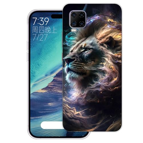 WUACYEAMING Hülle für ZTE Smartphone AXON 11 5G,Aesthetic Motiv Weiche Silikon Muster TPU Bumper Stoßfest Schutzhülle Transparent Mädchen mit Cover HandyHülle case Pattern-(Löwe) von WUACYEAMING