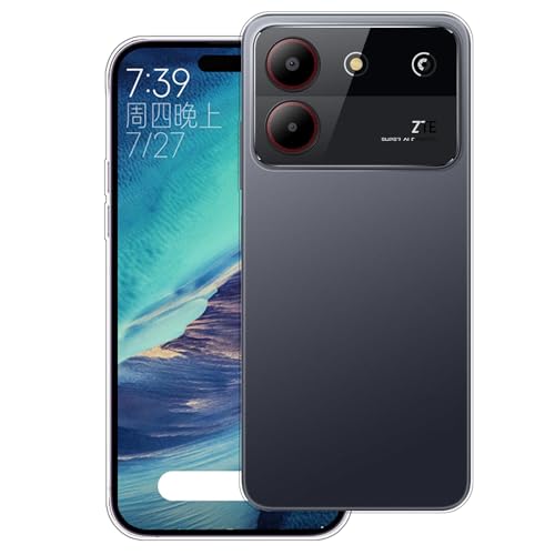 WUACYEAMING Hülle für ZTE Smartphone Blade A54 2023,Aesthetic Motiv Weiche Silikon Muster TPU Bumper Stoßfest Schutzhülle Transparent Mädchen mit Cover HandyHülle case Pattern-(transparent) von WUACYEAMING