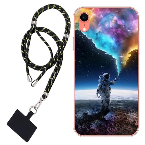 WUACYEAMING Hülle für iPhone XR,Mode Chic Muster Ultra Dünn TPU Silikon Schutzhülle Slim Case Cover Weltraum Astronaut Farben+1*Tragbares Universal-Lanyard WUACYEAMING Hülle für iPhone XR,Mode Chic Muster Ultra Dünn TPU Silikon Schutzhülle Slim Case Cover Weltraum Astronaut Farben+1*Tragbares Universal-Lanyard von WUACYEAMING