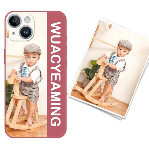 WUACYEAMING Personalisierte Handyhülle für iPhone 14,Personalisiert Hülle mit Selbst Gestalten Eigenem Bild Text Foto Schutzhülle,Flüssigem Silikon Cover-Rot WUACYEAMING Personalisierte Handyhülle für iPhone 14,Personalisiert Hülle mit Selbst Gestalten Eigenem Bild Text Foto Schutzhülle,Flüssigem Silikon Cover-Rot von WUACYEAMING