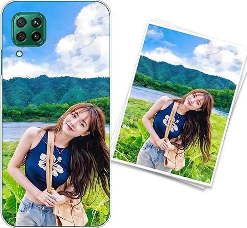 WUACYEAMING Personalisierte Handyhülle kompatibel mit Huawei nova 7i/nova 6 SE Transparentes Slim Case aus Silikon TPU zum Selbstgestalten mit Foto Text Militärischer Fallschutz von WUACYEAMING