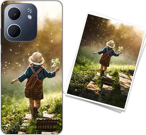 WUACYEAMING Personalisierte Handyhülle kompatibel mit Oppo A5X 5G Transparentes Slim Case aus Silikon TPU zum Selbstgestalten mit Foto Text Militärischer Fallschutz von WUACYEAMING