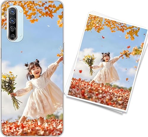 WUACYEAMING Personalisierte Handyhülle kompatibel mit Oppo Find X2 Lite/Reno3 5G Transparentes Slim Case aus Silikon TPU zum Selbstgestalten mit Foto Text Militärischer Fallschutz von WUACYEAMING