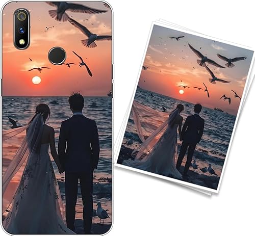 WUACYEAMING Personalisierte Handyhülle kompatibel mit Realme 3 Pro/X Lite Transparentes Slim Case aus Silikon TPU zum Selbstgestalten mit Foto Text Militärischer Fallschutz von WUACYEAMING