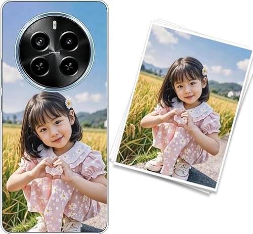 WUACYEAMING Personalisierte Handyhülle kompatibel mit Realme P1 Pro Transparentes Slim Case aus Silikon TPU zum Selbstgestalten mit Foto Text Militärischer Fallschutz von WUACYEAMING