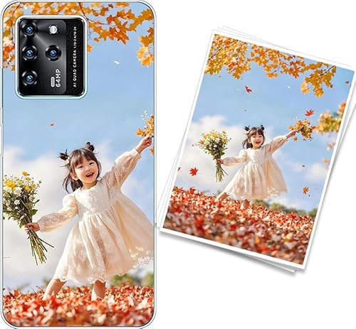 WUACYEAMING Personalisierte Handyhülle kompatibel mit ZTE Blade V30 Transparentes Slim Case aus Silikon TPU zum Selbstgestalten mit Foto Text Militärischer Fallschutz von WUACYEAMING