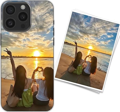 WUACYEAMING Personalisierte Handyhülle kompatibel mit iPhone 15 Pro Transparentes Slim Case aus Silikon TPU zum Selbstgestalten mit Foto Text Militärischer Fallschutz von WUACYEAMING