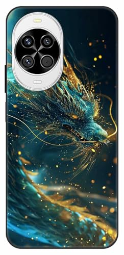 WUACYEAMING für Huawei NOVA 14 Hülle,Mode Schutzhülle Schwarz Handyhülle mit Aesthetic Muster Weich Silikon Dünn TPU Stoßfeste Kratzfest Schutzhülle Cover-Drache von WUACYEAMING