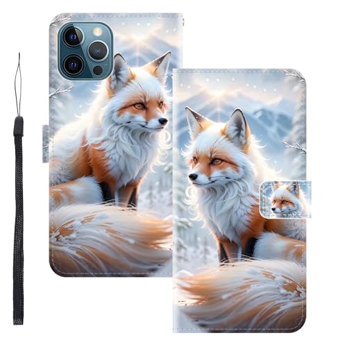 WUACYEAMING für iPhone 12 Pro Max Hülle Premium PU Leder Flip Klappbare Stoßfeste Magnetische Schutzhülle Tasche mit Kartenfach Geld Slot Ständer Fuchs WUACYEAMING für iPhone 12 Pro Max Hülle Premium PU Leder Flip Klappbare Stoßfeste Magnetische Schutzhülle Tasche mit Kartenfach Geld Slot Ständer Fuchs von WUACYEAMING