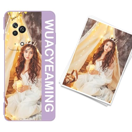 WUACYEAMING kompatibel mit Black Shark 5 Personalisierte Handyhülle,Personalisiert Hülle mit Selbst Gestalten Eigenem Bild Text Foto Flüssigem Silikon Schutzhülle Lila von WUACYEAMING