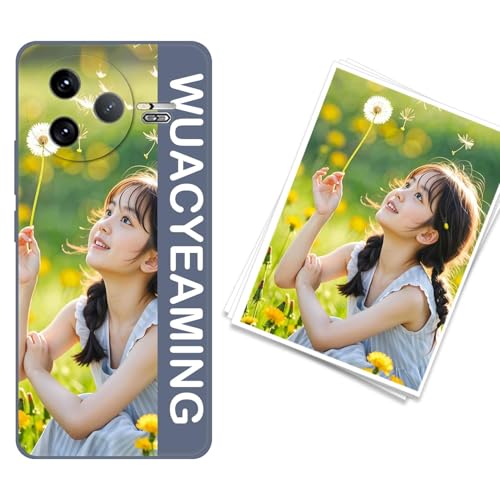 WUACYEAMING kompatibel mit REDMI K80 PRO 5G Personalisierte Handyhülle,Personalisiert Hülle mit Selbst Gestalten Eigenem Bild Text Foto Flüssigem Silikon Schutzhülle Grau von WUACYEAMING