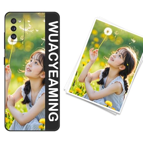 WUACYEAMING kompatibel mit Samsung Galaxy A41 Personalisierte Handyhülle,Personalisiert Hülle mit Selbst Gestalten Eigenem Bild Text Foto Flüssigem Silikon Schutzhülle Grauschwarz von WUACYEAMING