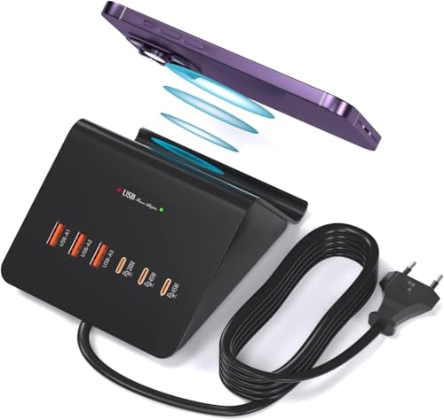 WUKUR 100 W USB C Ladegerät 15 W, Multi-Ladestation 45 W USB C Laptop Netzteil für Computer, Handy, Tablet (schwarz) WUKUR 100 W USB C Ladegerät 15 W, Multi-Ladestation 45 W USB C Laptop Netzteil für Computer, Handy, Tablet (schwarz) von WUKUR