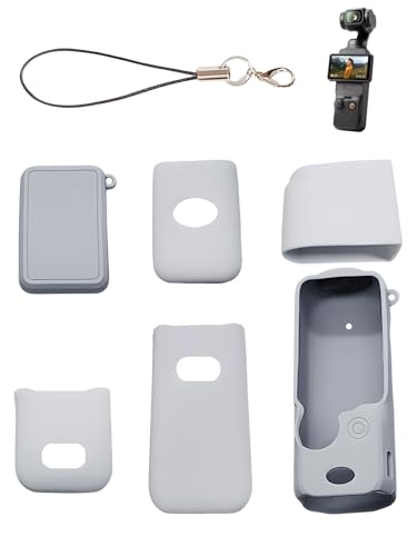 Schutzhülle für DJI Osmo Pocket 3 Creator, WUNIAK Hook Design mit Haken, Trageseil, weiches Silikon, sturzsicher, stoßfest, kratzfest, leicht, Silbergrau Schutzhülle für DJI Osmo Pocket 3 Creator, WUNIAK Hook Design mit Haken, Trageseil, weiches Silikon, sturzsicher, stoßfest, kratzfest, leicht, Silbergrau von WUNIAK