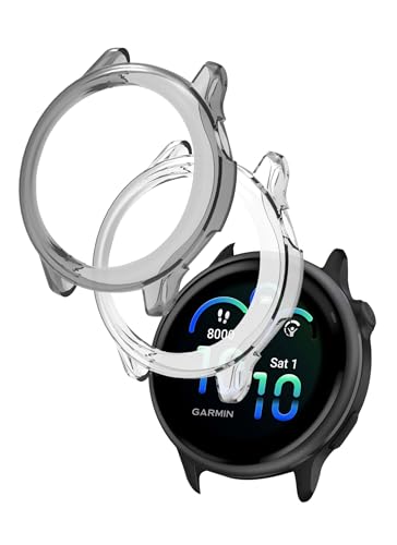 Schutzhülle für Garmin vivoactive® 6 Gesundheits- und Fitness-GPS-Smartwatch, weiches, flexibles TPU, dünn, leicht, Stoßfängerabdeckung, Schutz für Garmin Vivoactive 6, transparent und transparent von WUNIAK