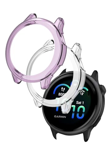 Schutzhülle für Garmin vivoactive® 6 Gesundheits- und Fitness-GPS-Smartwatch, weiches, flexibles TPU, dünn, leicht, Stoßfängerabdeckung, Schutz für Garmin Vivoactive 6, transparent und transparent von WUNIAK