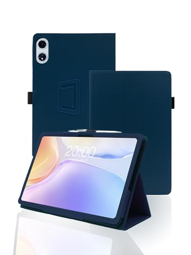 Schutzhülle für Odea A12 Android 14 Tablets, 30,5 cm (12 Zoll) 2024, hochwertiges Leder, Business-Folio-Schutzhülle mit Handschlaufe für Tablet, Dunkelblau von WUNIAK