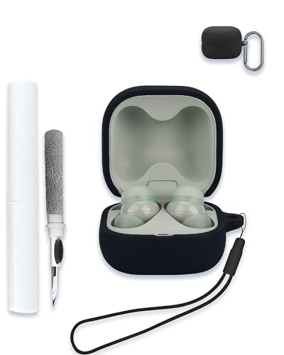 Schutzhülle für Sony LinkBuds Fit Truly Wireless Noise Canceling Earbud Kopfhörer, weiches Silikon, schützend, tragbar, kratzfest, stoßfest, mit Reinigungsset & Karabiner & Umhängeband, Schwarz Schutzhülle für Sony LinkBuds Fit Truly Wireless Noise Canceling Earbud Kopfhörer, weiches Silikon, schützend, tragbar, kratzfest, stoßfest, mit Reinigungsset & Karabiner & Umhängeband, Schwarz von WUNIAK