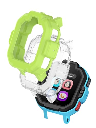 Schutzhülle für TickTalk 5 Kinder-Smartwatch, weich, flexibel, TPU, dünn, leicht, Stoßfängerabdeckung, Schutz für TickTalk 5, transparent + grün, 2 Stück Schutzhülle für TickTalk 5 Kinder-Smartwatch, weich, flexibel, TPU, dünn, leicht, Stoßfängerabdeckung, Schutz für TickTalk 5, transparent + grün, 2 Stück von WUNIAK