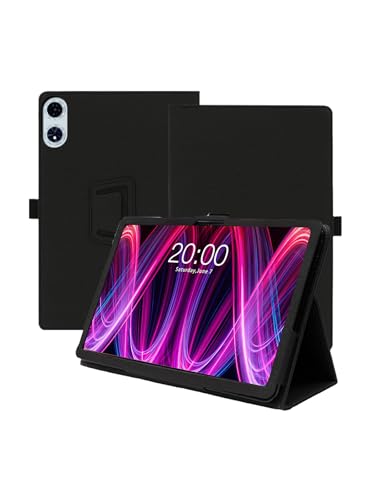 WUNIAK Schutzhülle für Teclast T60 Plus, 30,5 cm (12 Zoll), Android 14 Tablets 2024, verbesserte Version, hochwertiges Leder, Business-Folio-Schutzhülle mit Handschlaufe, Schwarz von WUNIAK