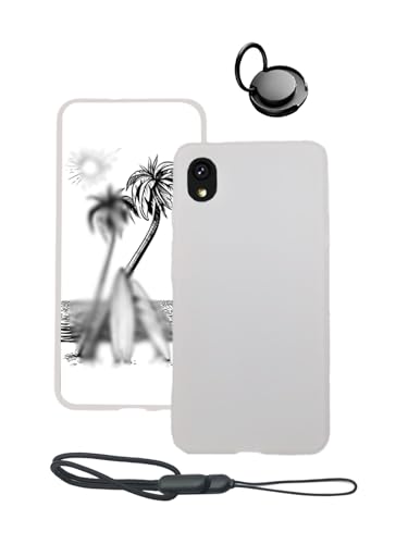 WUNIKA Schutzhülle für Bigme E-Ink Screen Handy Hibreak 5,8 Zoll (14,8 cm), dünn, dünn, leicht, kratzfest, langlebiger Schutz, Silikonkautschuk, TPU-Hülle mit Handy-Ringhalter und Umhängeband, Weiß von WUNIAK
