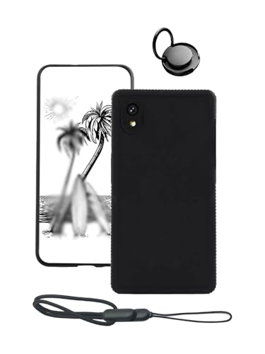 WUNIKA Schutzhülle für Bigme E-Ink Screen Handy Hibreak 5,8 Zoll (14,8 cm), dünn, dünn, leicht, kratzfest, langlebiger Schutz, Silikonkautschuk, TPU-Hülle mit Handy-Ringhalter und Umhängeband, Schwarz von WUNIAK
