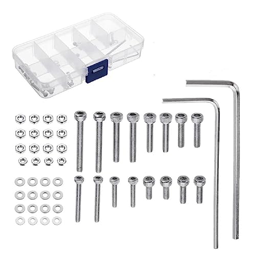 Edelstahl Schrauben Und Muttern Universelles Plattenspieler Headshell Kartuschen Montageset Professionelle Schrauben Gemischt Verpackt 50 Stück Schrauben Innensechskantschrauben Muttern Set Mit von WUURAA