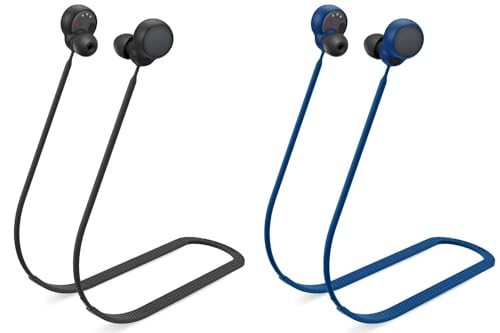 Anti-Verlust-Gurt für Sony Linkbuds S Ohrhörer: WUZUN Sportliches Silikon Lanyard Zubehör Kompatibel mit Drahtlosen Kopfhörern mit Bluetooth Rauschunterdrückung Nackenseil (Blau+Schwarz) von WUZUN