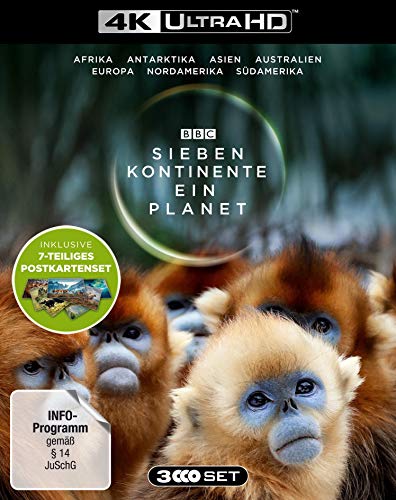 Sieben Kontinente - Ein Planet (4K Ultra-HD). Limited Edition mit Postkarten-Set - (exklusiv bei Amazon.de mit 7-teiligem Postkarten-Set) [Blu-ray] von VISION WELL