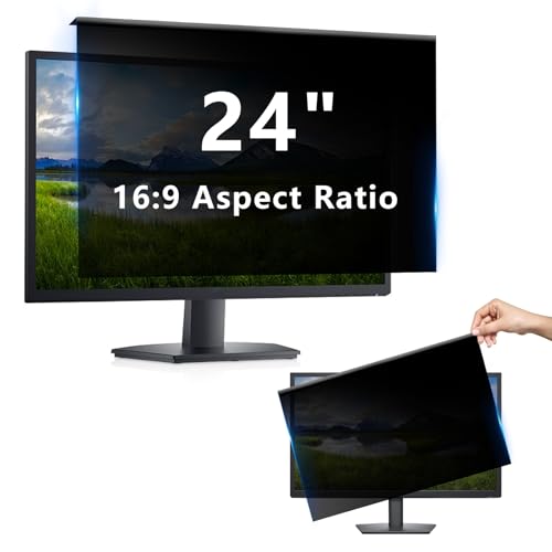 WVMNQO 24 Zoll Hängender Blickschutzfolie für Computermonitor mit 16:9, Hochtransparent und Nicht Verschwommen, Keine Installation erforderlich, Anti-Blaulicht, Anti-UV, Kratzfest, No Anti-Glare von WVMNQO