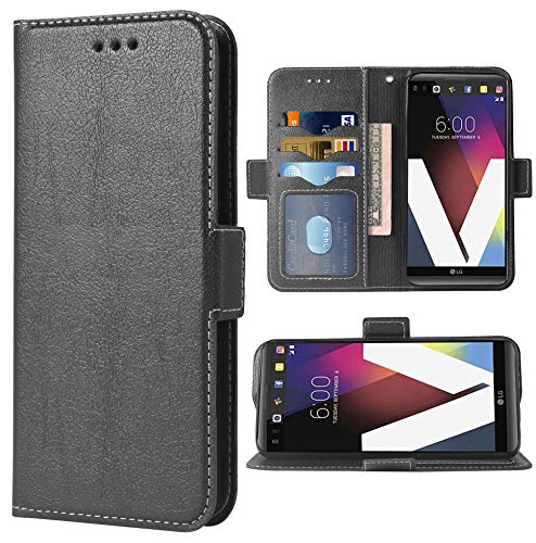 Phone Case for LG V20 Folio Flip Wallet Case,PU Leather Credit Card Holder Slots Heavy Duty Full Body Protection Kickstand Hard Hybrid Protective Phone Cover for LGV20 V 20 LG20 20V Women Men Black von WWAAYSSXA