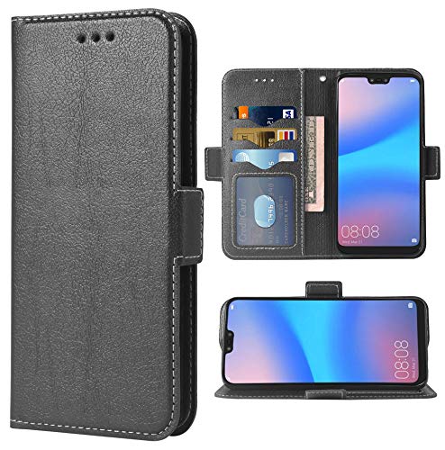 Schutzhülle für Huawei P20 Lite, Folio-Klappetui, PU-Leder, Kreditkartenfächer, Rundumschutz, Ständer, Schutzhülle für Huwai P20lite P 20 Haweii Nova 3E, für Damen und Herren, Schwarz Schutzhülle für Huawei P20 Lite, Folio-Klappetui, PU-Leder, Kreditkartenfächer, Rundumschutz, Ständer, Schutzhülle für Huwai P20lite P 20 Haweii Nova 3E, für Damen und Herren, Schwarz von WWAAYSSXA