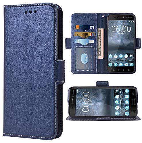 Schutzhülle für Nokia 6, Klapphülle, PU-Leder, Kreditkartenfächer, vollständiger Schutz, Ständer, hart, Hybrid-Schutzhülle, für Nokia 6 TA-1021 TA-1033, für Damen und Herren, Dunkelblau Schutzhülle für Nokia 6, Klapphülle, PU-Leder, Kreditkartenfächer, vollständiger Schutz, Ständer, hart, Hybrid-Schutzhülle, für Nokia 6 TA-1021 TA-1033, für Damen und Herren, Dunkelblau von WWAAYSSXA