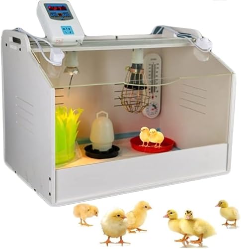 Wärmeplatte für Küken,Wärmelampe für Küken, Küken wärmt bis zu 15/25/35 Küken mit Glühbirnen-Set. Warmhaltebox for Geflügelzucht, Brutkästen for Hühner, Enten, Vögel(S/48*30*32CM) von WWBPOIUY