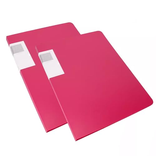 kunststoffhüllen-mappe,a4-mappe, 2 Stück A3-Projekt-Display-Ordner, Sichtbuch mit 20 transparenten Taschen, Präsentationsordner, Dokumentenordner-Organizer(Pink) von WWBPOIUY