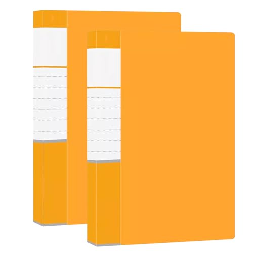 kunststoffhüllen-mappe,a4-mappe, 2er-Pack Präsentationsmappen, 60 Hüllen, A4-Anzeigebuchdokumente, transparente Ordner mit transparenten Taschen, Präsentationsmappe(Orange) von WWBPOIUY