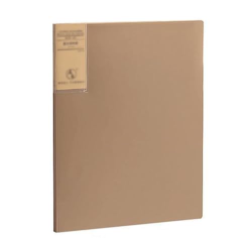 kunststoffhüllen-mappe,a4-mappe, A4-Präsentationsordner – Dokumenten-Organizer-Ordner for Schule und Büro(Brown,10 pages) von WWBPOIUY
