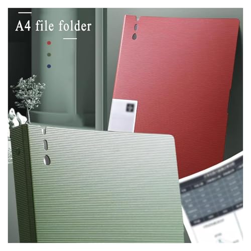 kunststoffhüllen-mappe,a4-mappe, Präsentations-Portfolio-Ordner, Präsentationsordner mit Portfolio-Binder, Sichtbuch-Präsentationsordner im A4-Format for die Projektschule(Red) von WWBPOIUY