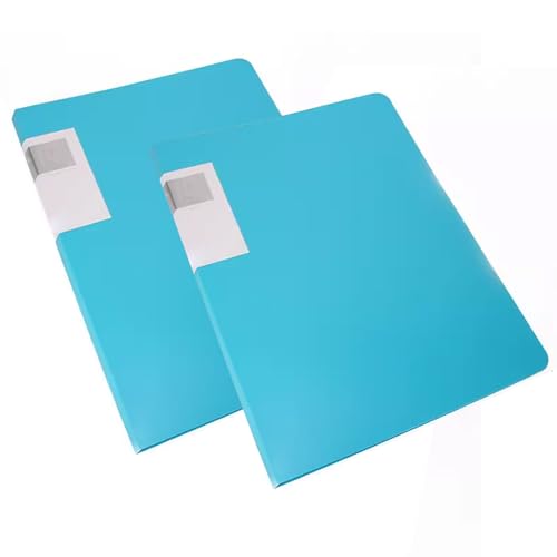 kunststoffhüllen-mappe,a4-mappe, Präsentationsbuch im A3-Format mit 30 Hüllen, A3-Aufbewahrungsbuchmappe for Malerei-Kunstwerk-Portfolio, 2er-Pack(Blue) von WWBPOIUY