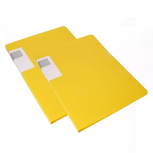 kunststoffhüllen-mappe,a4-mappe, Präsentationsbuch im A3-Format mit 30 Hüllen, A3-Aufbewahrungsbuchmappe for Malerei-Kunstwerk-Portfolio, 2er-Pack(Yellow) von WWBPOIUY