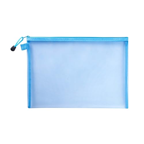 ordner,ordner,kunststoffhüllen,a4 ordner, 3PCS Mesh Datei Tasche A4 A5 A6 Transparent Zipper Test Papier Informationen Tasche Büro Student Stift Tasche Thema tasche Puzzle Lagerung Tasche(Blue,A6(19X1 von WWBPOIUY