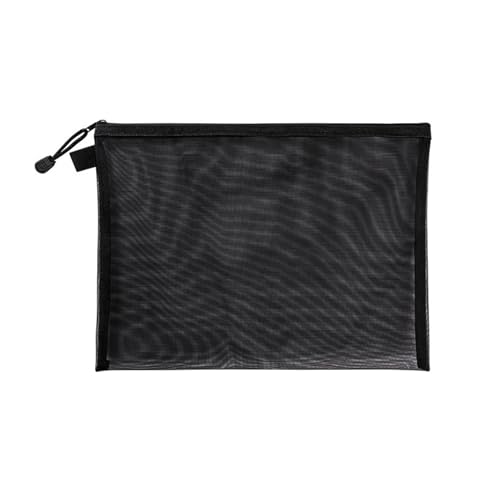 ordner,ordner,kunststoffhüllen,a4 ordner, 3PCS Mesh Datei Tasche A4 A5 A6 Transparent Zipper Test Papier Informationen Tasche Büro Student Stift Tasche Thema tasche Puzzle Lagerung Tasche(Black,A6(19X von WWBPOIUY