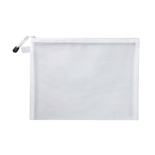 ordner,ordner,kunststoffhüllen,a4 ordner, 3PCS Mesh Datei Tasche A4 A5 A6 Transparent Zipper Test Papier Informationen Tasche Büro Student Stift Tasche Thema tasche Puzzle Lagerung Tasche(White,A6(19X von WWBPOIUY